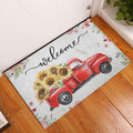 Ohaprints-Doormat-Outdoor-Indoor-Welcome-Red-Truck-With-Flowers-Floral-Farm-House-Grey-Rubber-Door-Mat-696-