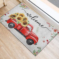 Ohaprints-Doormat-Outdoor-Indoor-Welcome-Red-Truck-With-Flowers-Floral-Farm-House-Grey-Rubber-Door-Mat-696-