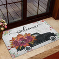 Ohaprints-Doormat-Outdoor-Indoor-Welcome-Black-Truck-With-Flowers-Floral-Farm-House-Grey-Rubber-Door-Mat-697-