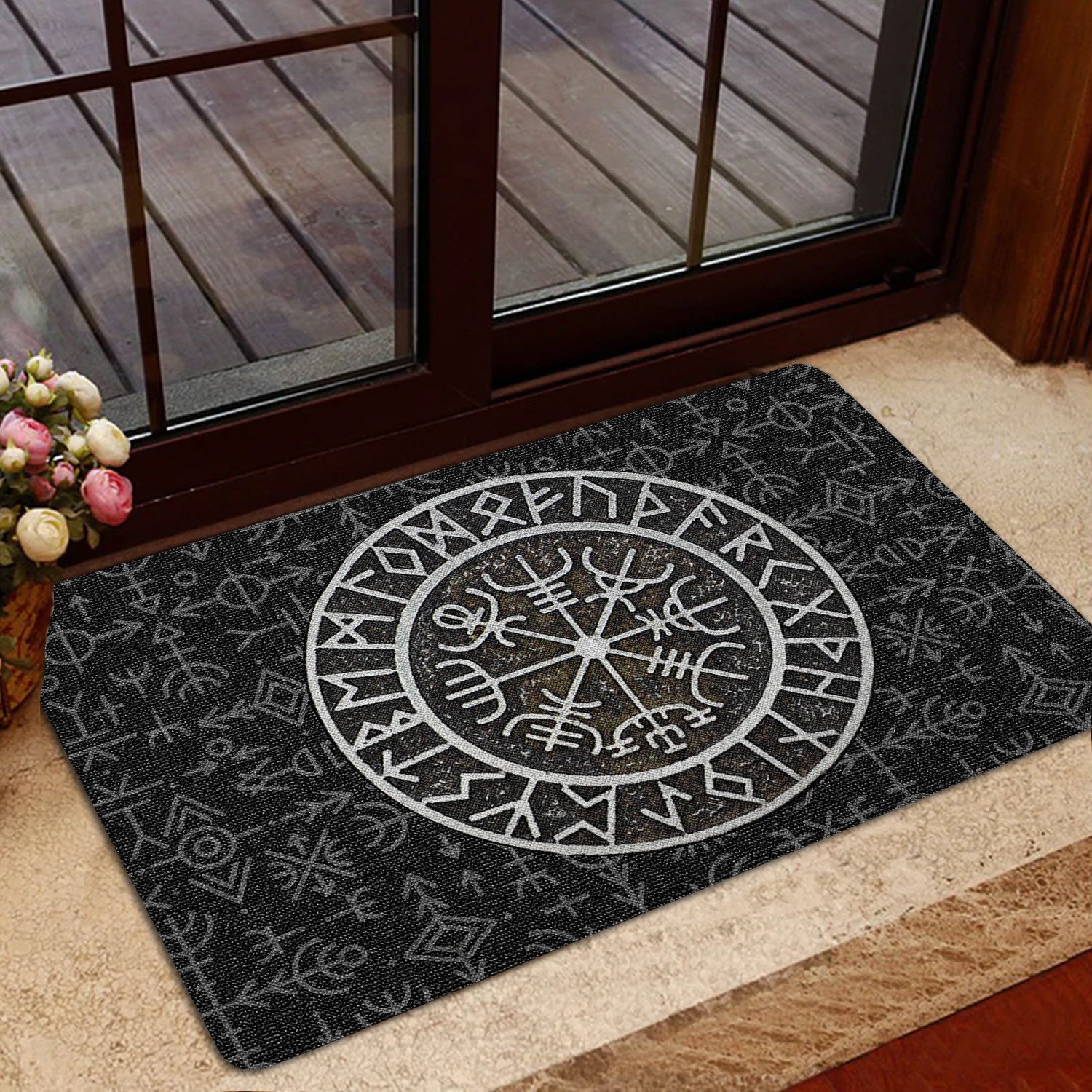 Ohaprints Doormat Outdoor Indoor Viking Celtic Compass Vegvisir