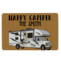 Ohaprints-Doormat-Outdoor-Indoor-Happy-Camper-Camping-Lover-Gift-Brown-Custom-Personalized-Name-Rubber-Door-Mat-1659-18'' x 30''