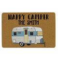 Ohaprints-Doormat-Outdoor-Indoor-Happy-Camper-Camping-Lovers-Gift-Brown-Custom-Personalized-Name-Rubber-Door-Mat-1660-18'' x 30''