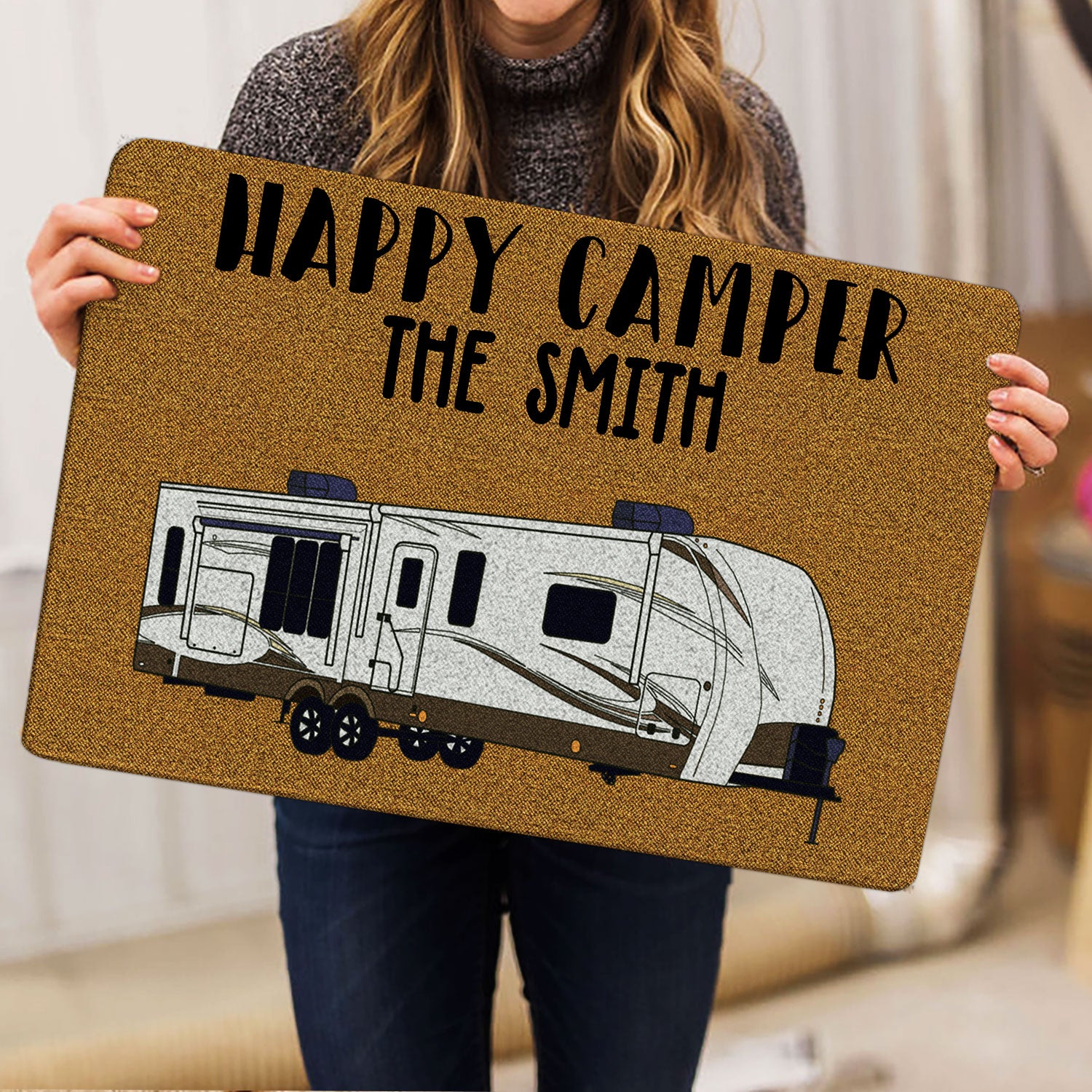 Ohaprints-Doormat-Outdoor-Indoor-Happy-Camper-Brown-Camping-Lovers-Gifts-Custom-Personalized-Name-Rubber-Door-Mat-1662-