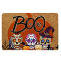 Ohaprints-Doormat-Outdoor-Indoor-Sugar-Skull-Halloween-Boo-Trick-Or-Treat-Pumpkin-Funny-Brown-Rubber-Door-Mat-1751-18'' x 30''