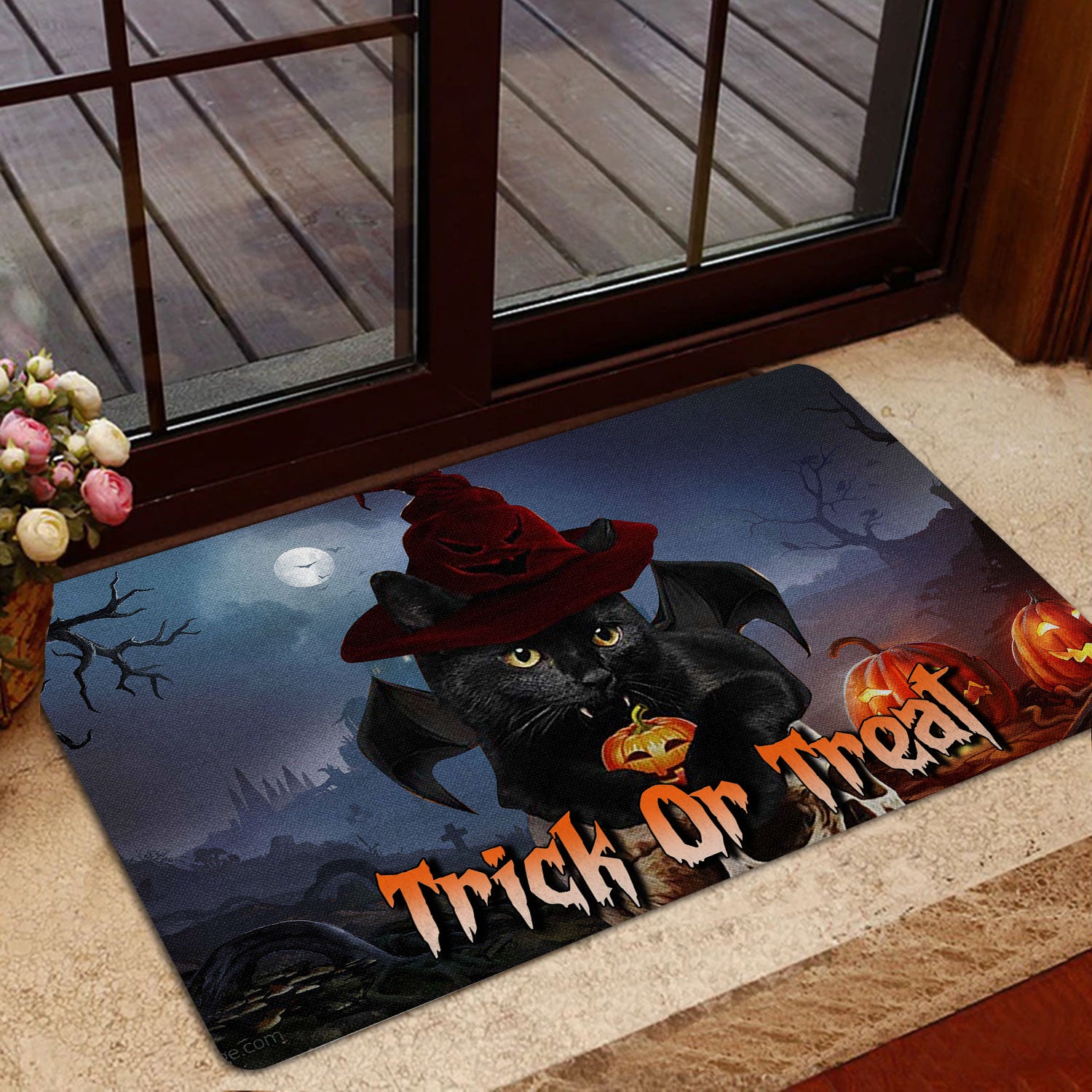 Ohaprints-Doormat-Outdoor-Indoor-Black-Cat-Trick-Or-Treat-Boo-Halloween-Moon-Night-Pumpkin-Funny-Rubber-Door-Mat-1752-