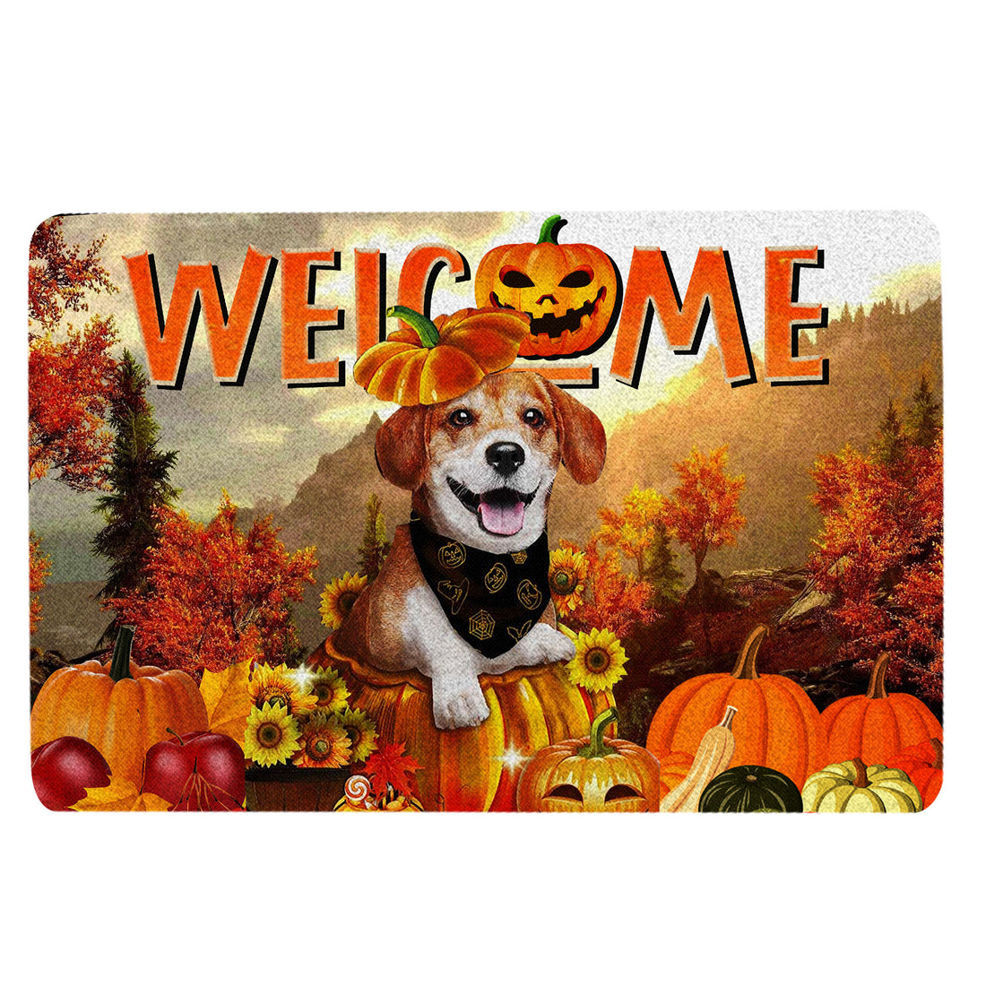 Ohaprints-Doormat-Outdoor-Indoor-Beagle-Dog-Pumpkin-Thanksgiving-Day-Autumn-Happy-Fall-Y'All-Rubber-Door-Mat-1759-18'' x 30''