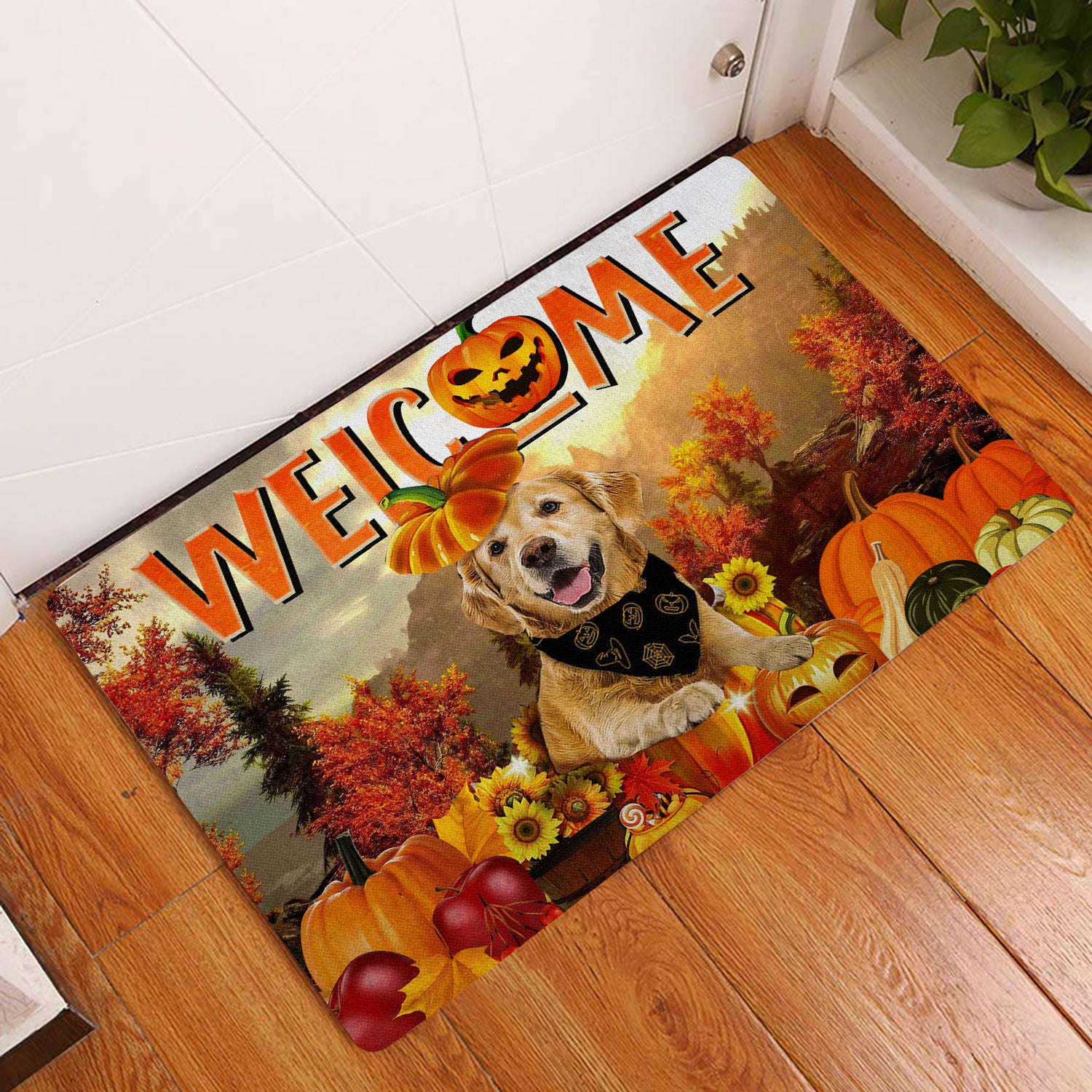 Ohaprints-Doormat-Outdoor-Indoor-Golden-Retriever-Pumpkin-Thanksgiving-Autumn-Happy-Fall-Y'All-Rubber-Door-Mat-1760-