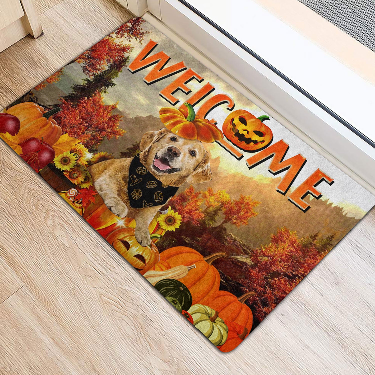 Ohaprints-Doormat-Outdoor-Indoor-Golden-Retriever-Pumpkin-Thanksgiving-Autumn-Happy-Fall-Y'All-Rubber-Door-Mat-1760-