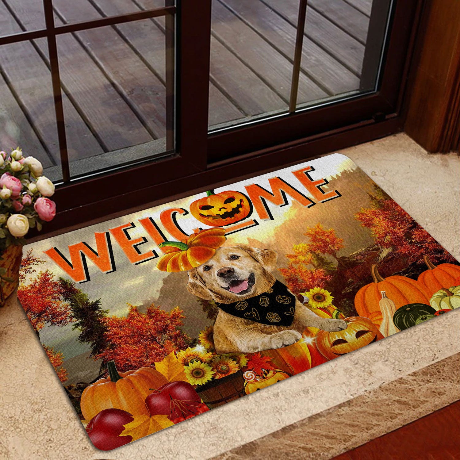 Ohaprints-Doormat-Outdoor-Indoor-Golden-Retriever-Pumpkin-Thanksgiving-Autumn-Happy-Fall-Y'All-Rubber-Door-Mat-1760-