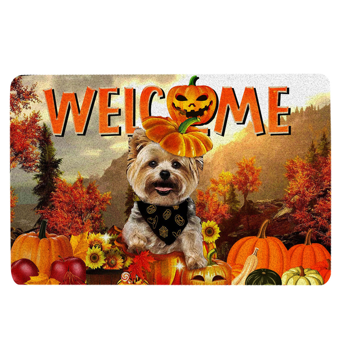 Ohaprints-Doormat-Outdoor-Indoor-Yorkshire-Terrier-Pumpkin-Thanksgiving-Autumn-Happy-Fall-Y'All-Rubber-Door-Mat-1762-18'' x 30''