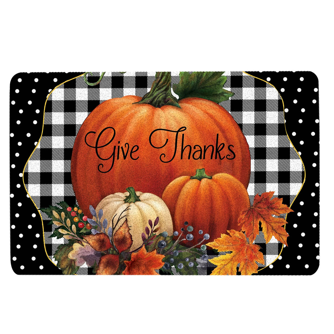 Ohaprints-Doormat-Outdoor-Indoor-Givethanks-Pumpkin-Happy-Fall-Y'All-Thanksgiving-Day-Autumn-Rubber-Door-Mat-1763-18'' x 30''