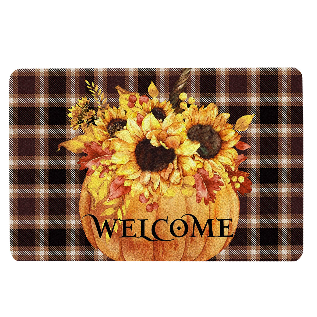 Ohaprints-Doormat-Outdoor-Indoor-Pumpkin-Sunflower-Happy-Fall-Y'All-Thanksgiving-Day-Autumn-Rubber-Door-Mat-1766-18'' x 30''