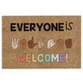 Ohaprints-Doormat-Outdoor-Indoor-Everyone-Is-Welcome-Support-Lgbt-Lgbtq-Black-Equality-Brown-Rubber-Door-Mat-835-18'' x 30''