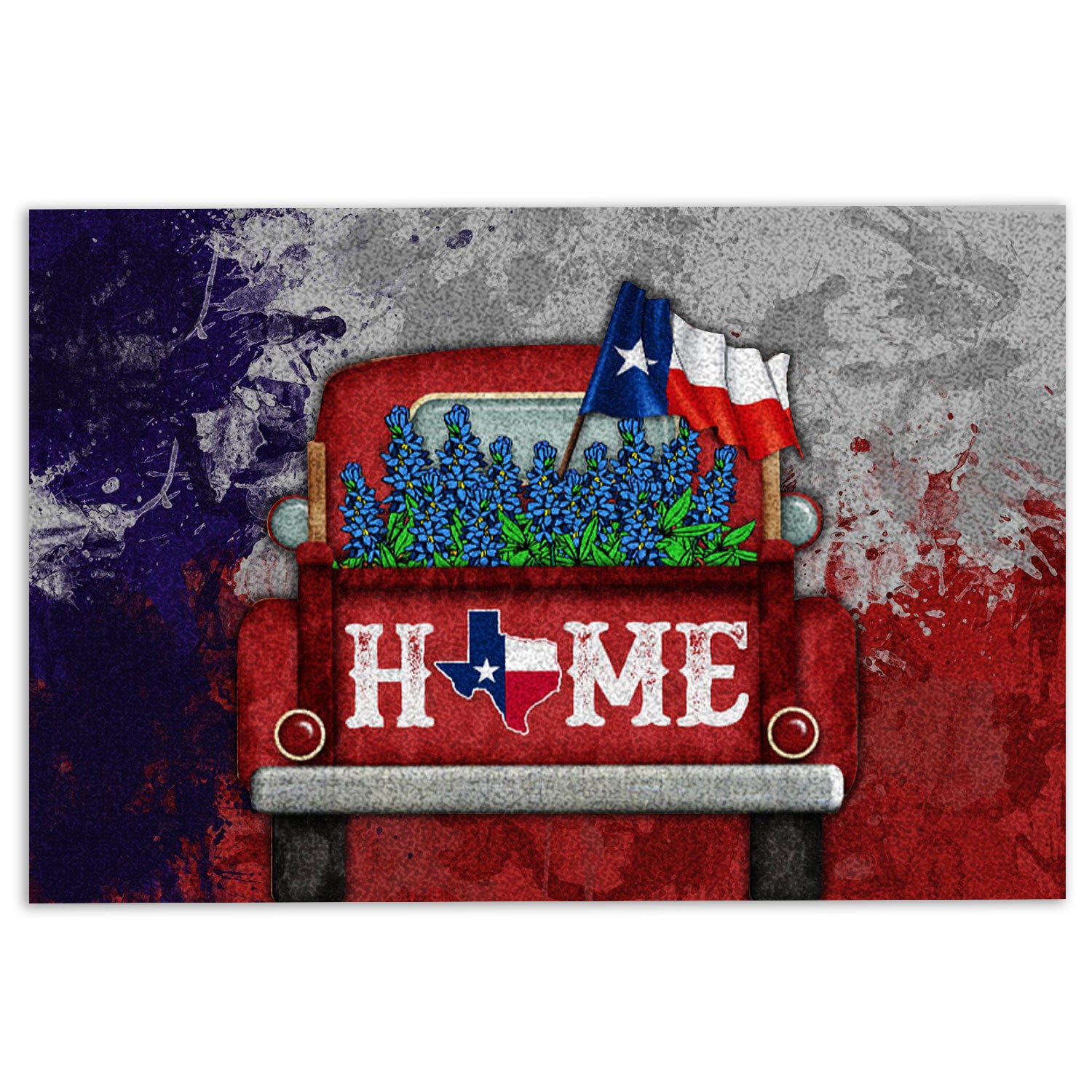 Ohaprints-Doormat-Outdoor-Indoor-Truck-Welcome-Home-Texas-Flag-Bluebonnet-Wild-West-Cowboy-Rubber-Door-Mat-477-18'' x 30''