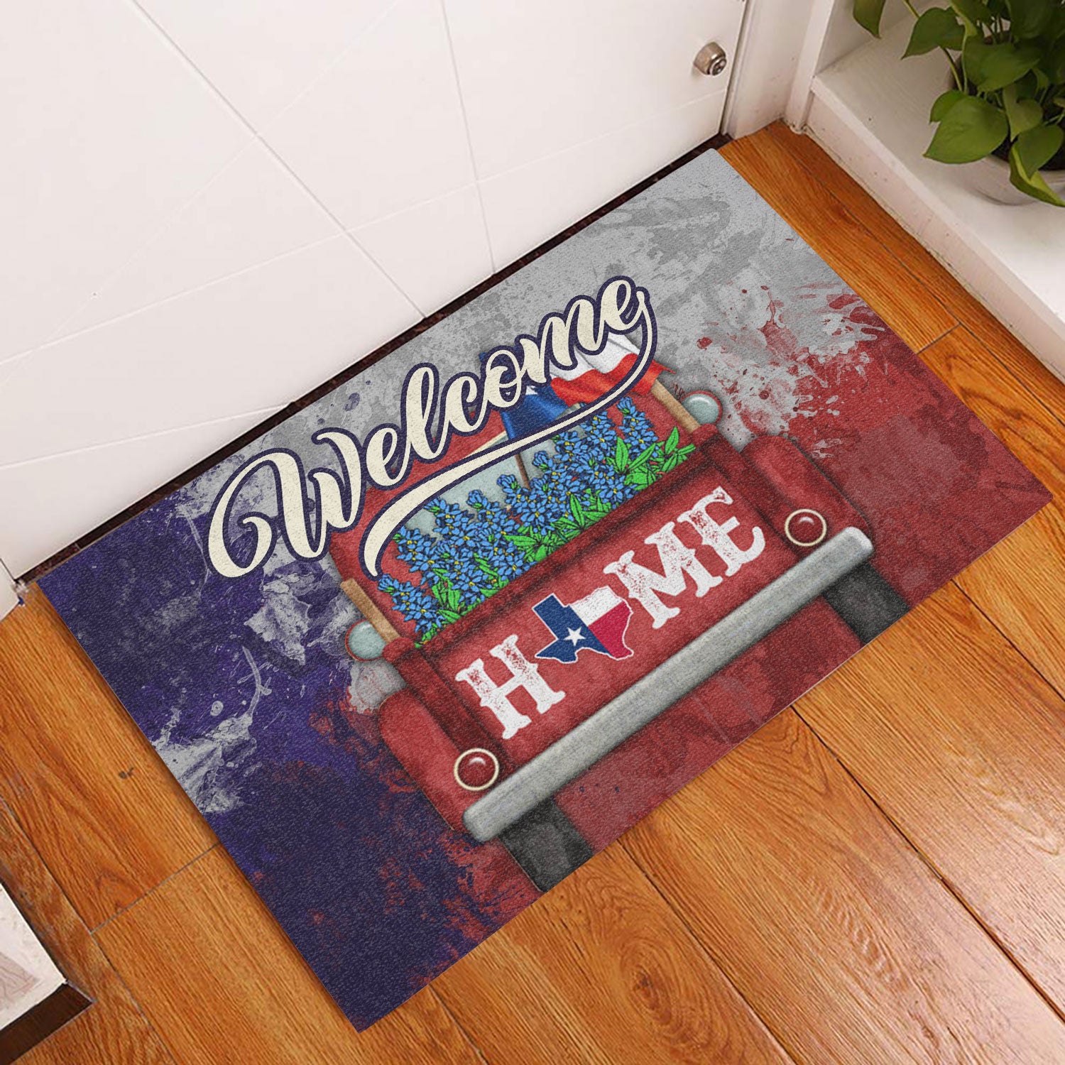 Ohaprints-Doormat-Outdoor-Indoor-Welcome-Home-Truck-Texas-Flag-Bluebonnet-Wild-West-Cowboy-Rubber-Door-Mat-836-