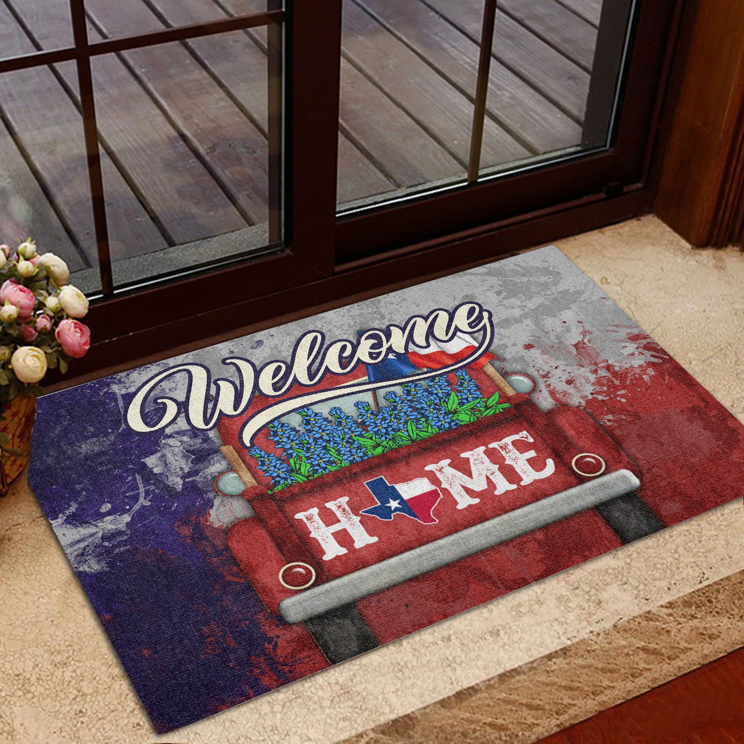 Ohaprints-Doormat-Outdoor-Indoor-Welcome-Home-Truck-Texas-Flag-Bluebonnet-Wild-West-Cowboy-Rubber-Door-Mat-836-