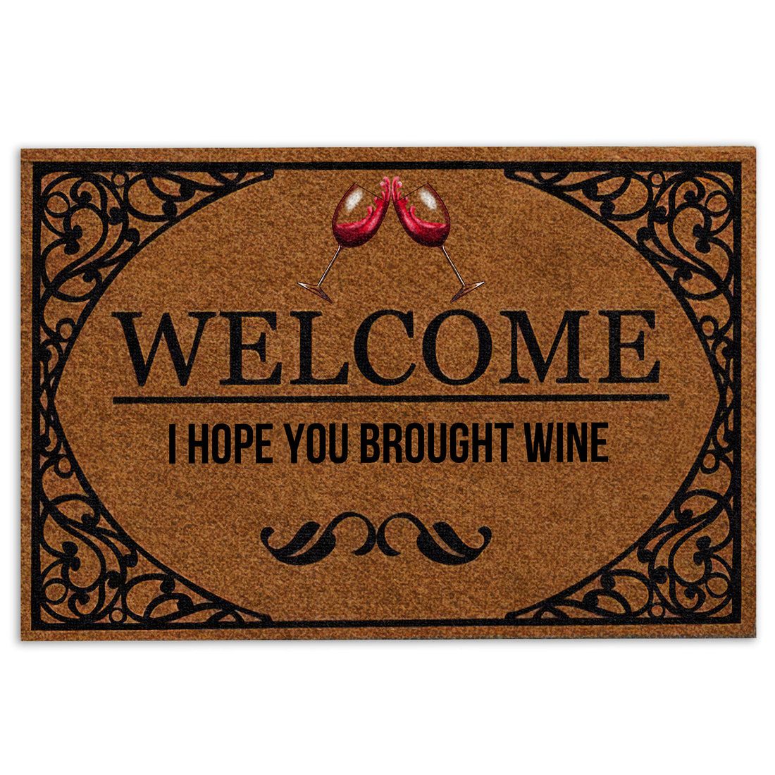 Ohaprints-Doormat-Outdoor-Indoor-Welcome-I-Hope-You-Brought-Wine-Funny-Unique-Gift-Idea-Rubber-Door-Mat-839-18'' x 30''