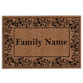 Ohaprints-Doormat-Outdoor-Indoor-Black-Rolling-Scrolls-Bordered-Brown-Custom-Personalized-Name-Rubber-Door-Mat-843-18'' x 30''