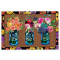 Ohaprints-Doormat-Outdoor-Indoor-Flower-Floral-Jars-Home-Sweet-Home-Brown-Housewarming-Gift-Rubber-Door-Mat-847-18'' x 30''