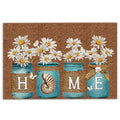 Ohaprints-Doormat-Outdoor-Indoor-Daisy-Flower-Jars-Floral-Welcome-Home-Brown-Housewarming-Gift-Rubber-Door-Mat-848-18'' x 30''