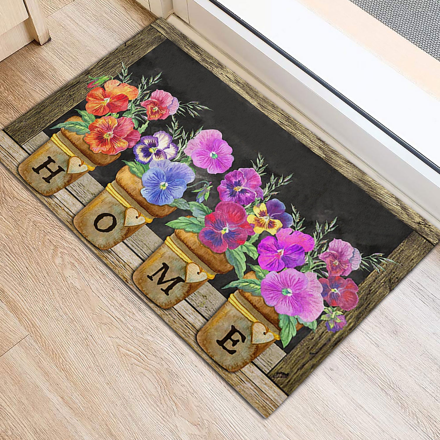 Ohaprints-Doormat-Outdoor-Indoor-Garden-Vase-Flower-Butterfly-Home-Black-Housewarming-Gift-Rubber-Door-Mat-854-