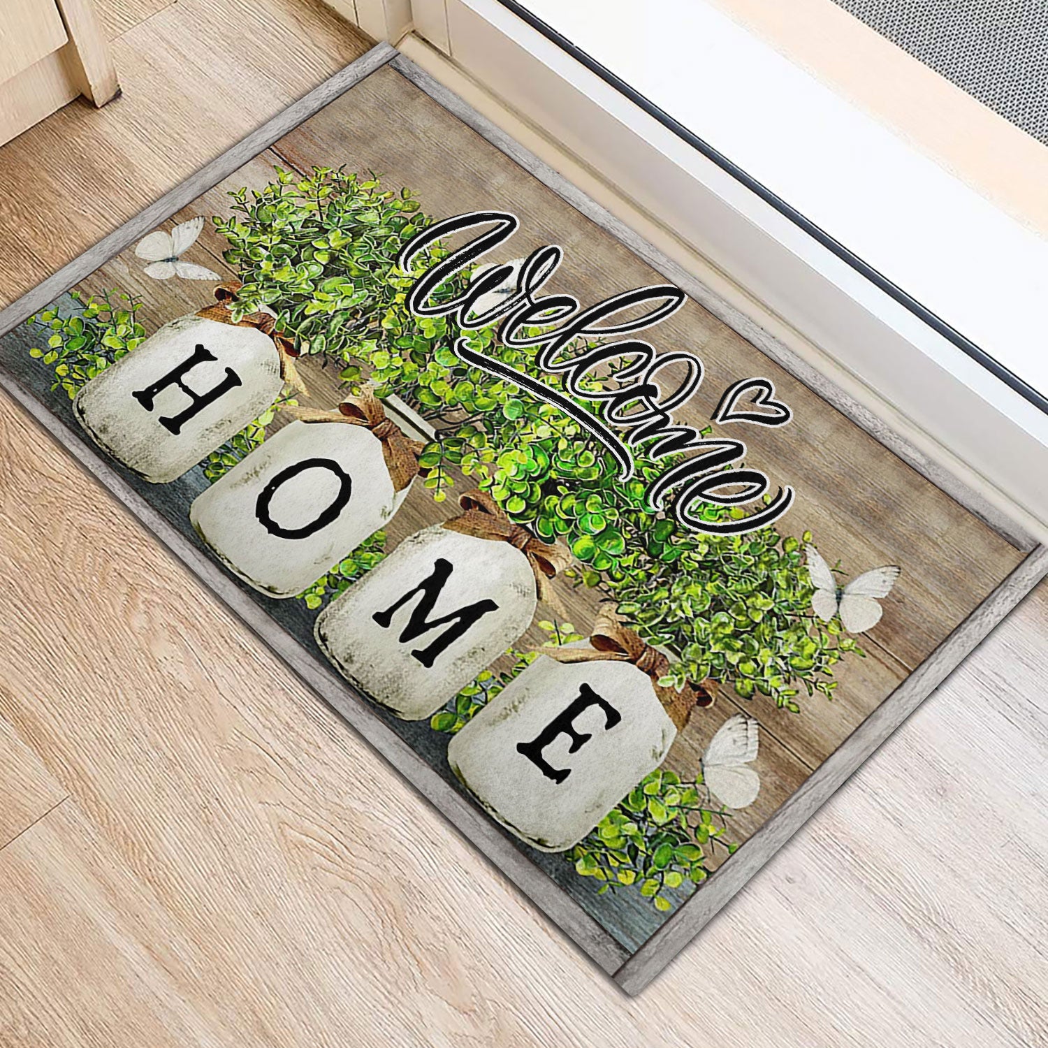 Ohaprints-Doormat-Outdoor-Indoor-Baby-Rubber-Plant-Vase-Butterfly-Welcome-Home-Brown-Housewarming-Rubber-Door-Mat-856-