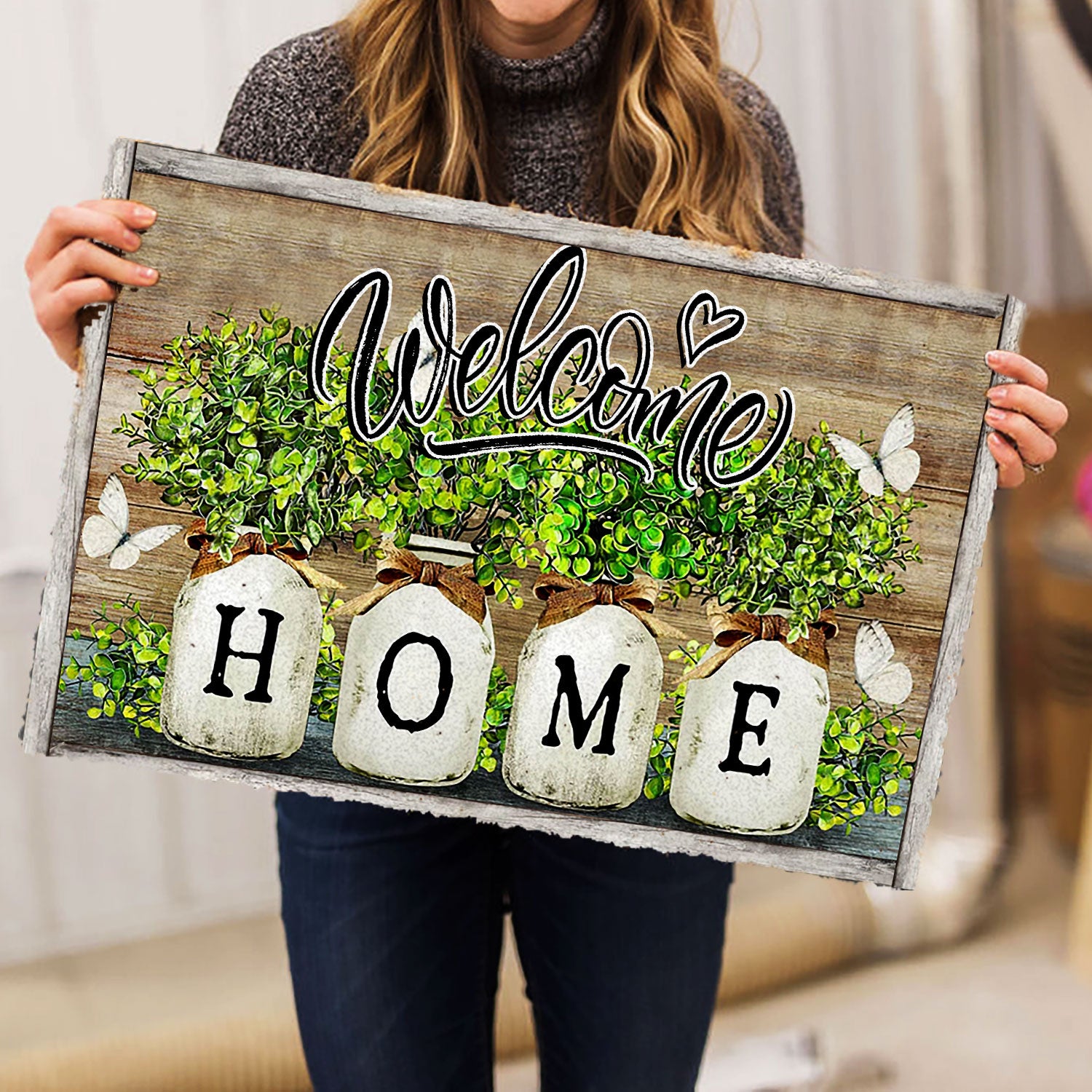 Ohaprints-Doormat-Outdoor-Indoor-Baby-Rubber-Plant-Vase-Butterfly-Welcome-Home-Brown-Housewarming-Rubber-Door-Mat-856-