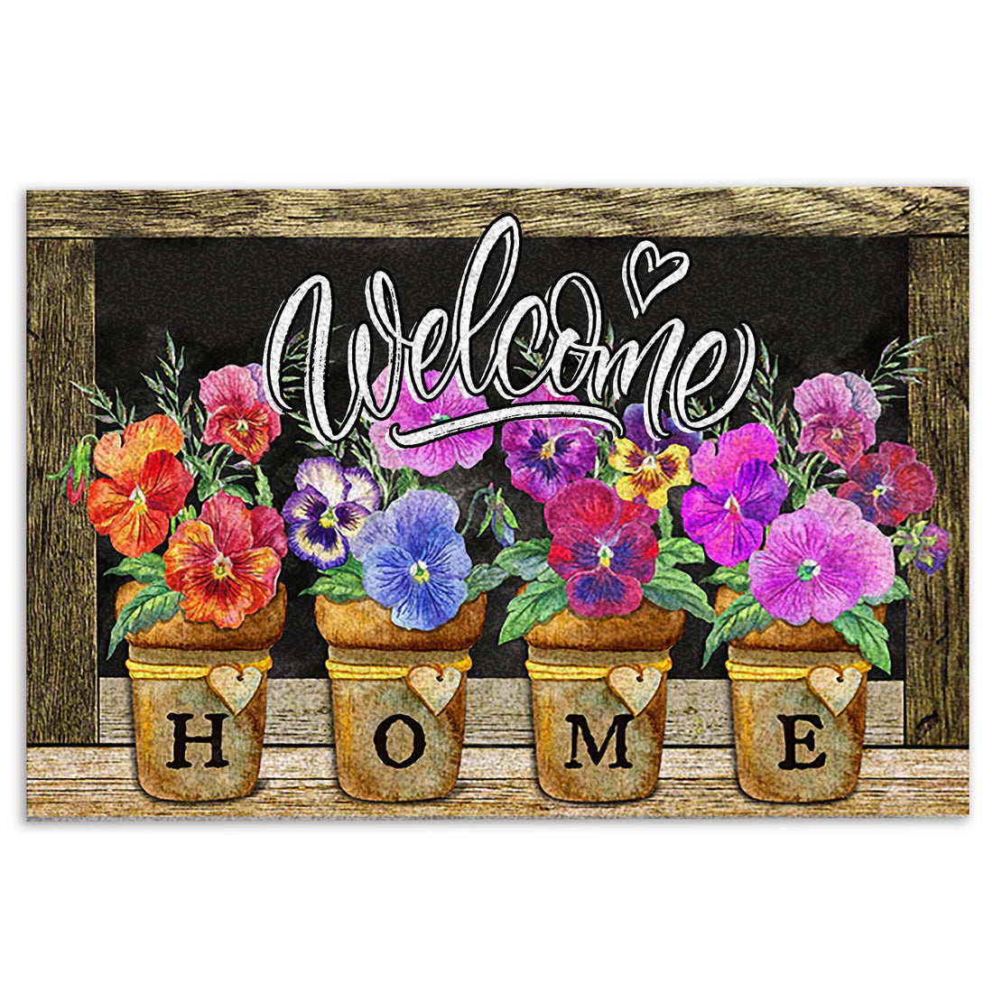 Ohaprints-Doormat-Outdoor-Indoor-Garden-Vase-Flower-Butterfly-Welcome-Home-Housewarming-Gift-Rubber-Door-Mat-857-18'' x 30''