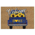 Ohaprints-Doormat-Outdoor-Indoor-Navy-Truck-Sunflower-Welcome-Home-Gift-For-Housewarming-Brown-Rubber-Door-Mat-867-18'' x 30''