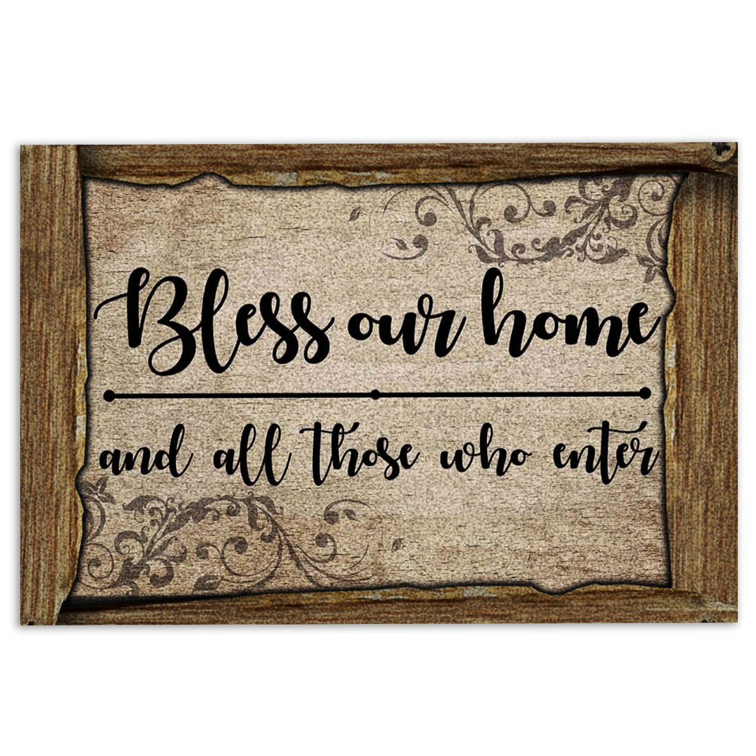 Ohaprints-Doormat-Outdoor-Indoor-Bless-Our-Home-And-All-Those-Who-Enter-Wood-Printed-Pattern-Rubber-Door-Mat-875-18'' x 30''