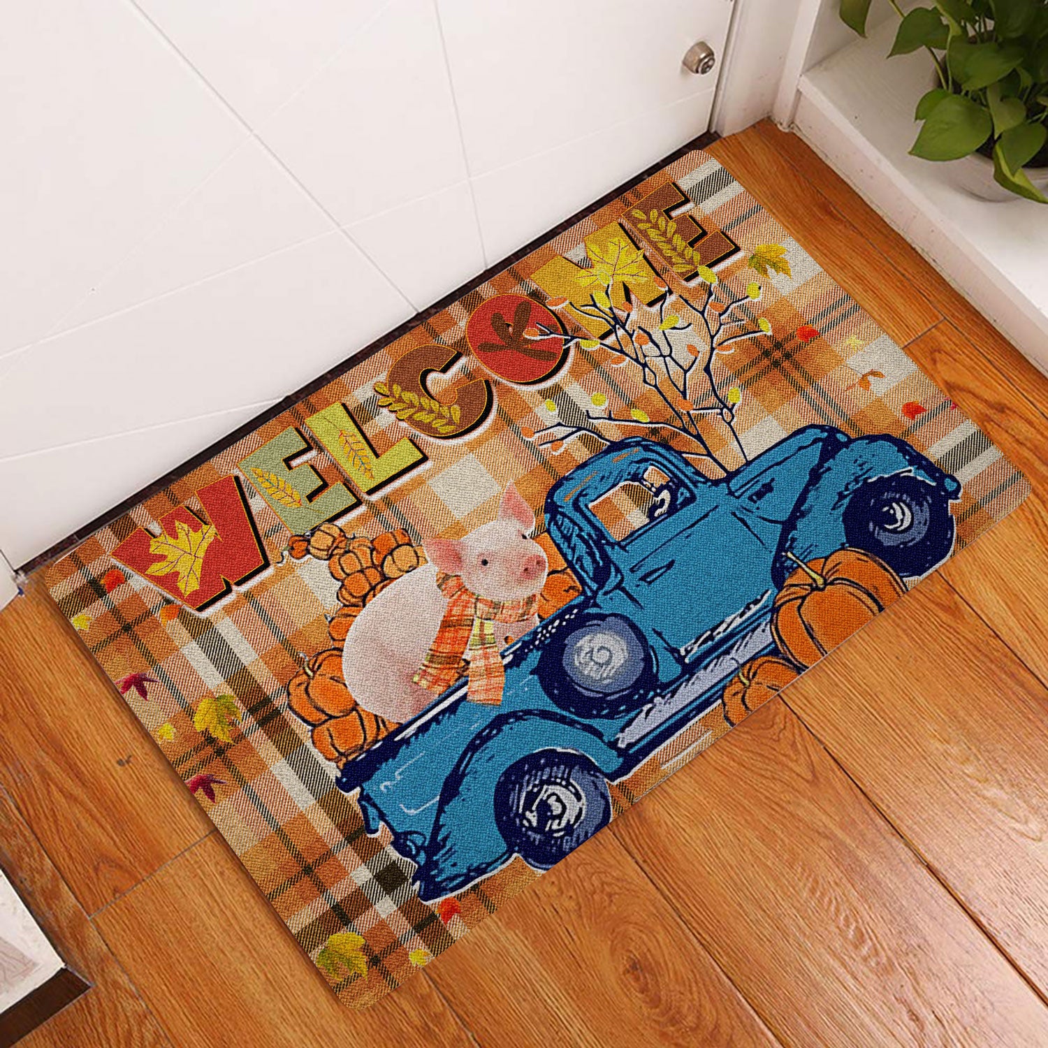 Ohaprints-Doormat-Outdoor-Indoor-Pig-Pumpkin-Truck-Autumn-Happy-Fall-Y'All-Thanksgiving-Day-Rubber-Door-Mat-1806-