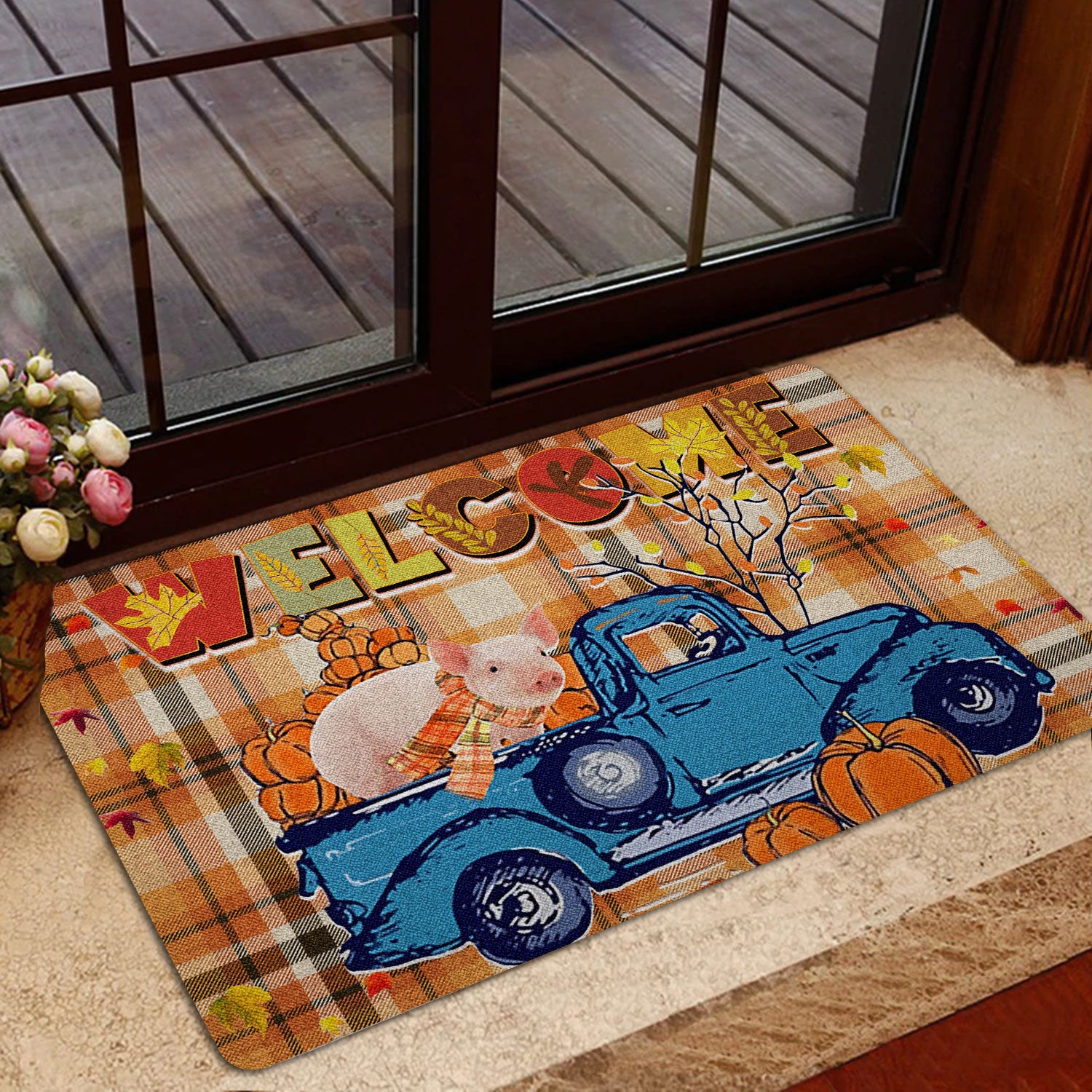 Ohaprints-Doormat-Outdoor-Indoor-Pig-Pumpkin-Truck-Autumn-Happy-Fall-Y'All-Thanksgiving-Day-Rubber-Door-Mat-1806-