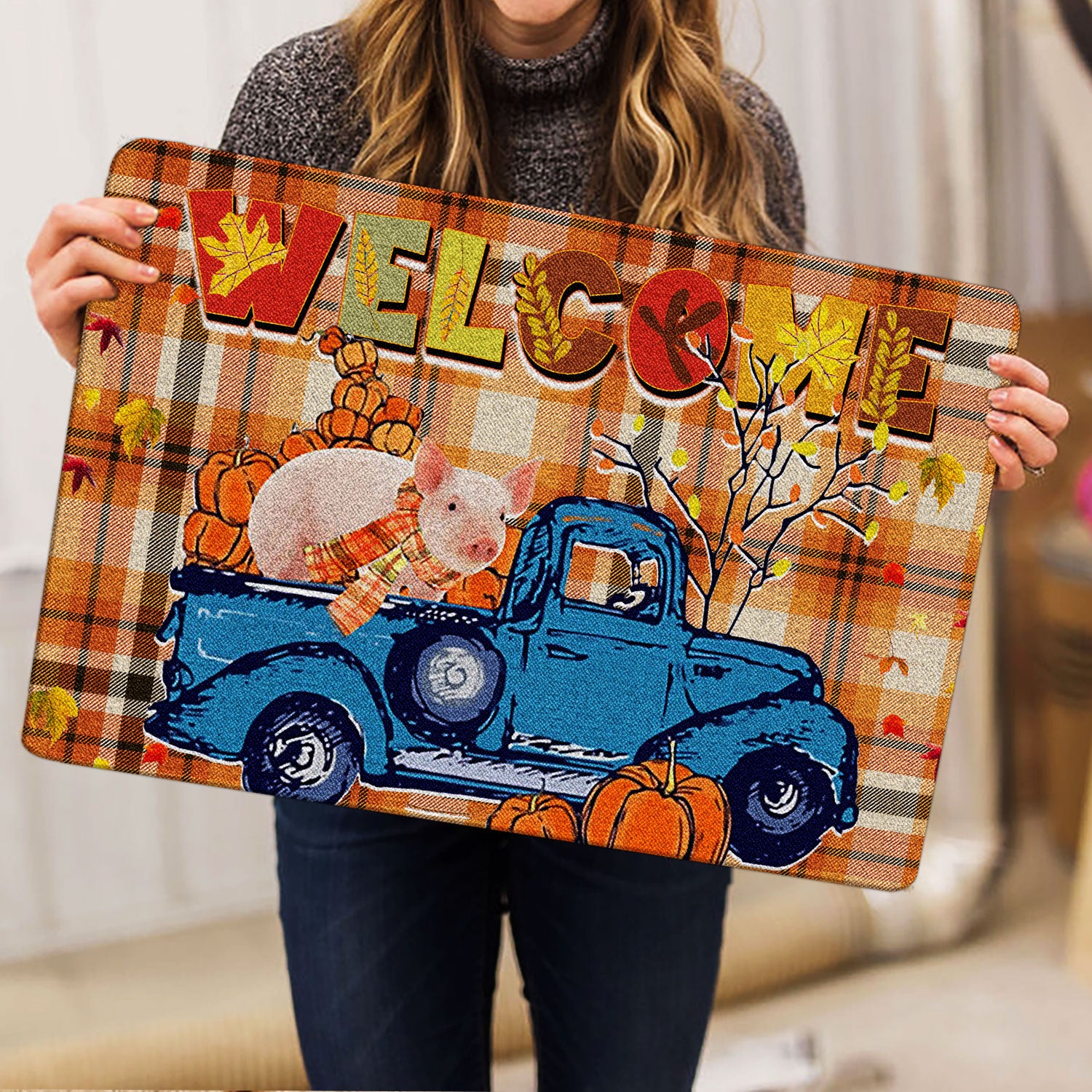 Ohaprints-Doormat-Outdoor-Indoor-Pig-Pumpkin-Truck-Autumn-Happy-Fall-Y'All-Thanksgiving-Day-Rubber-Door-Mat-1806-