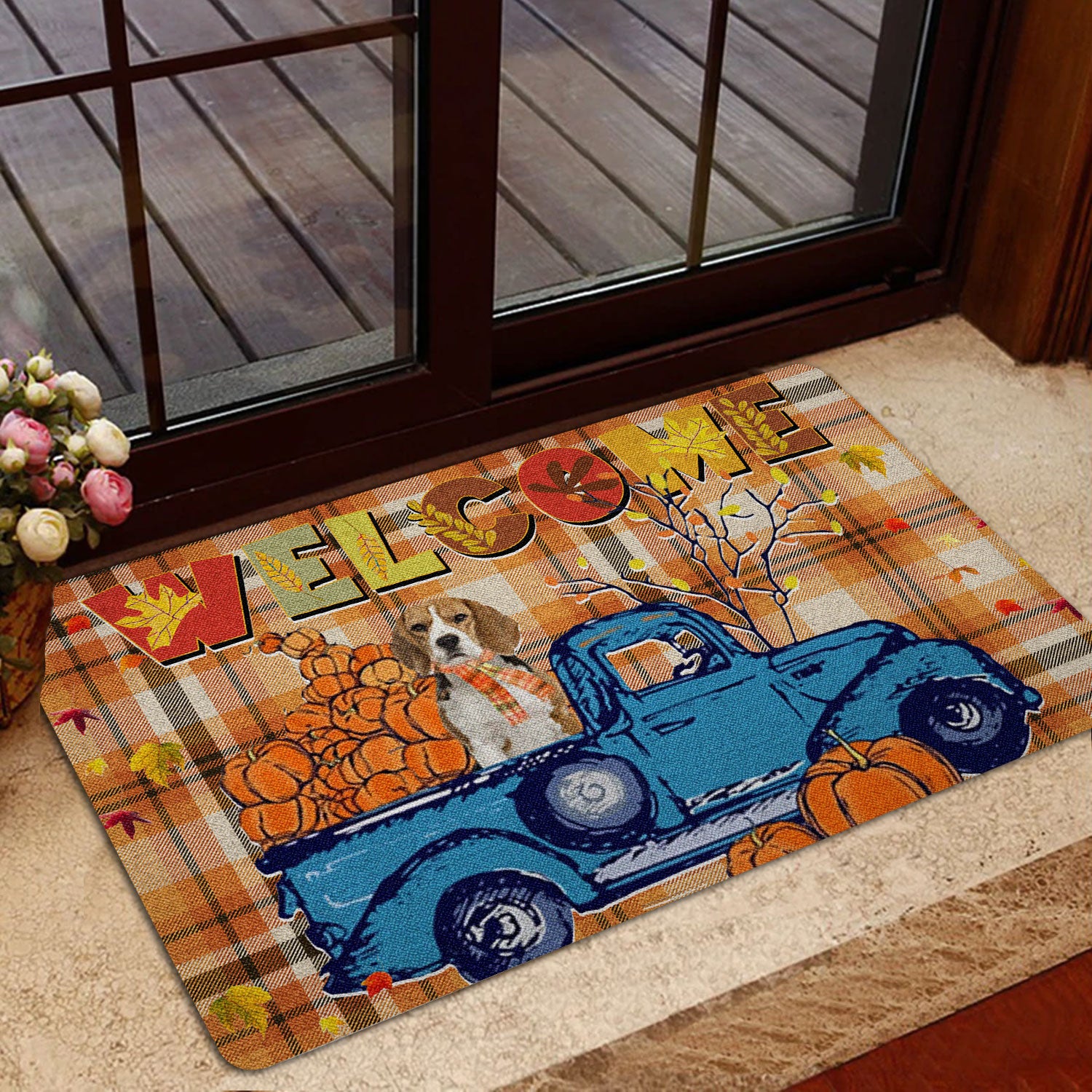 Ohaprints-Doormat-Outdoor-Indoor-Beagle-Pumpkin-Truck-Autumn-Happy-Fall-Y'All-Thanksgiving-Day-Rubber-Door-Mat-1807-