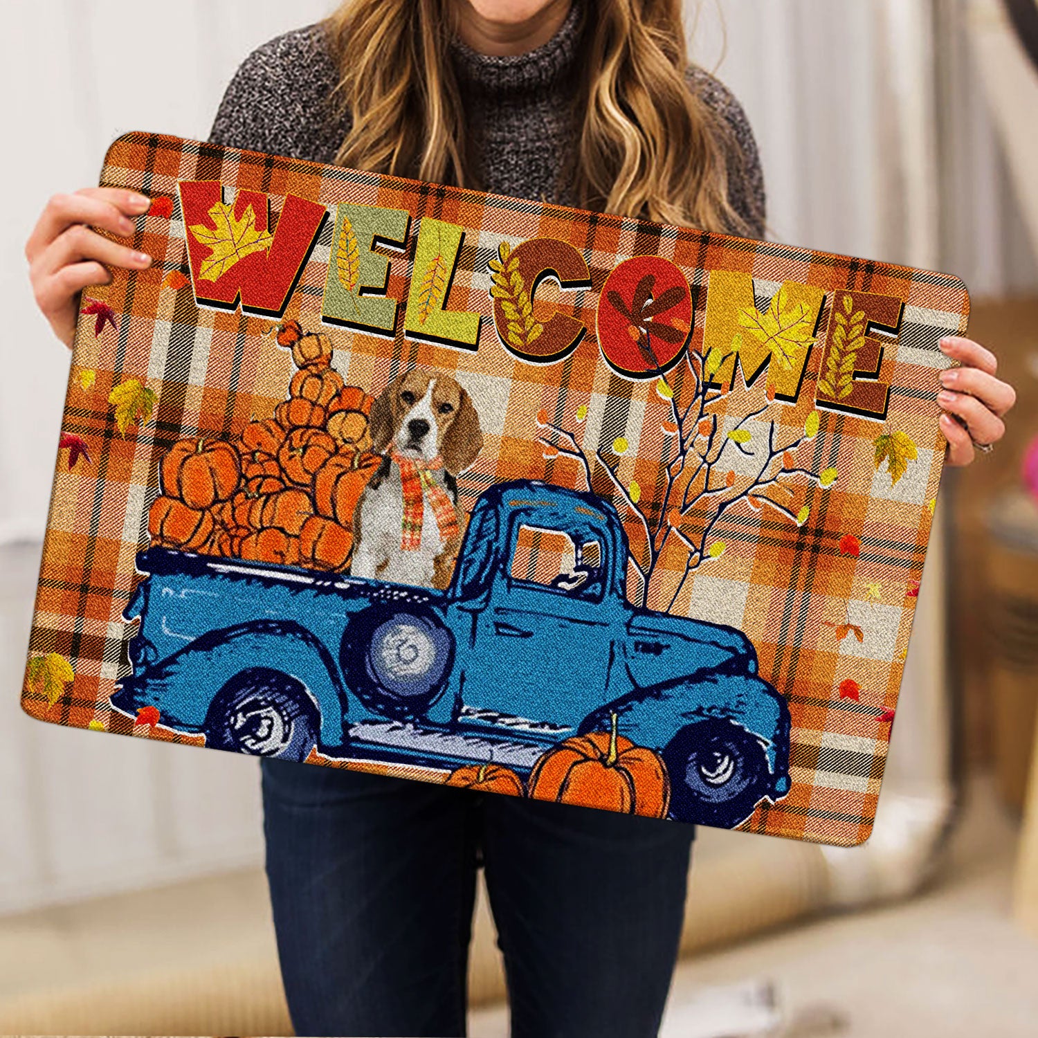 Ohaprints-Doormat-Outdoor-Indoor-Beagle-Pumpkin-Truck-Autumn-Happy-Fall-Y'All-Thanksgiving-Day-Rubber-Door-Mat-1807-