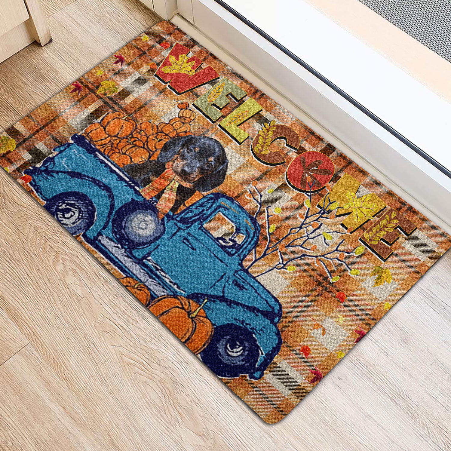 Ohaprints-Doormat-Outdoor-Indoor-Dachshund-Pumpkin-Truck-Autumn-Happy-Fall-Y'All-Thanksgiving-Day-Rubber-Door-Mat-1809-