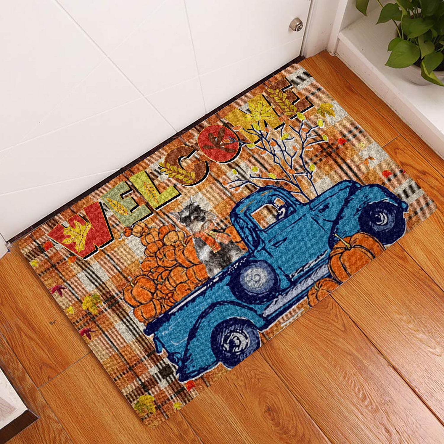 Ohaprints-Doormat-Outdoor-Indoor-Miniature-Schnauzer-Pumpkin-Truck-Autumn-Happy-Fall-Y'All-Rubber-Door-Mat-1814-