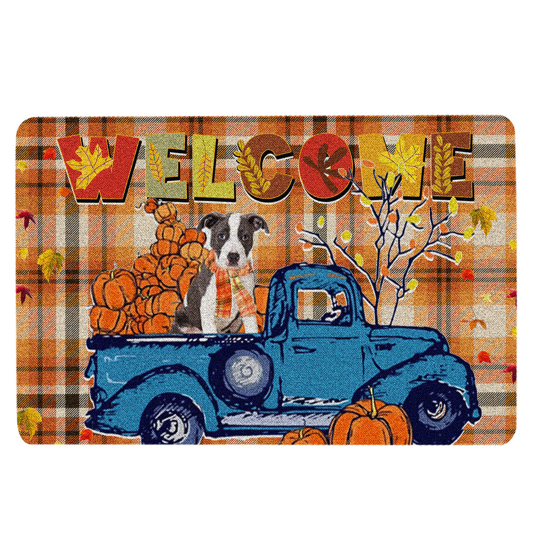 Ohaprints-Doormat-Outdoor-Indoor-Pitbull-Pumpkin-Truck-Autumn-Happy-Fall-Y'All-Thanksgiving-Day-Rubber-Door-Mat-1815-18'' x 30''