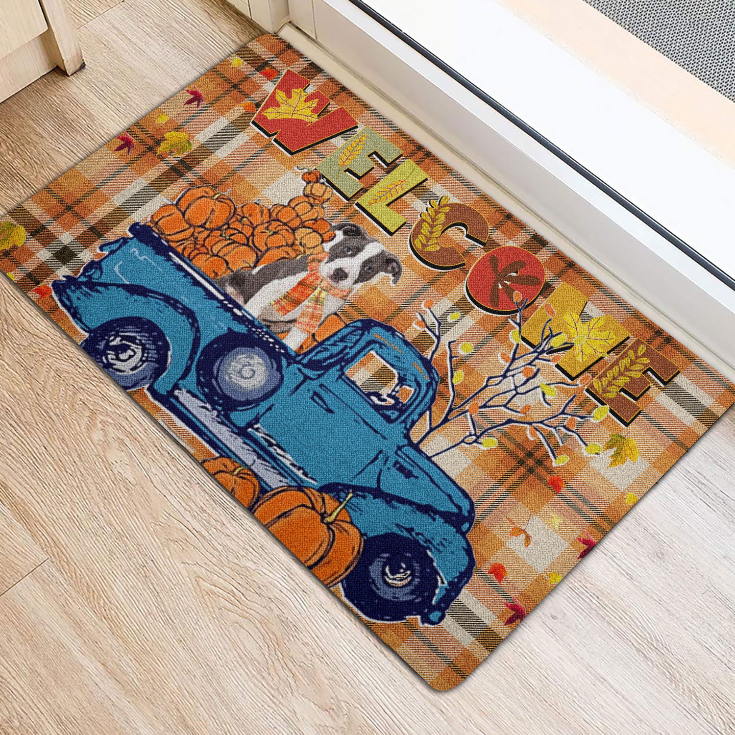 Ohaprints-Doormat-Outdoor-Indoor-Pitbull-Pumpkin-Truck-Autumn-Happy-Fall-Y'All-Thanksgiving-Day-Rubber-Door-Mat-1815-