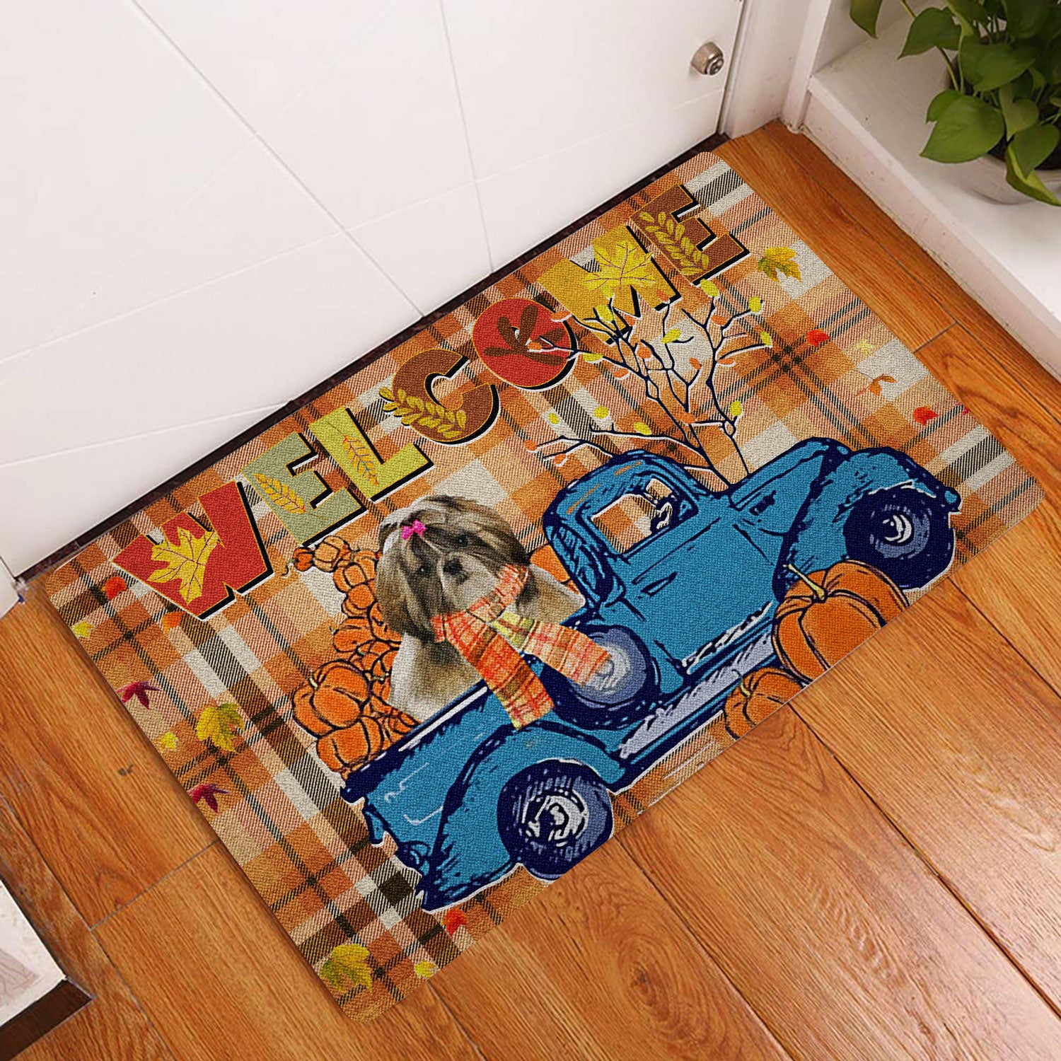 Ohaprints-Doormat-Outdoor-Indoor-Shih-Tzu-Pumpkin-Truck-Autumn-Happy-Fall-Y'All-Thanksgiving-Rubber-Door-Mat-1821-