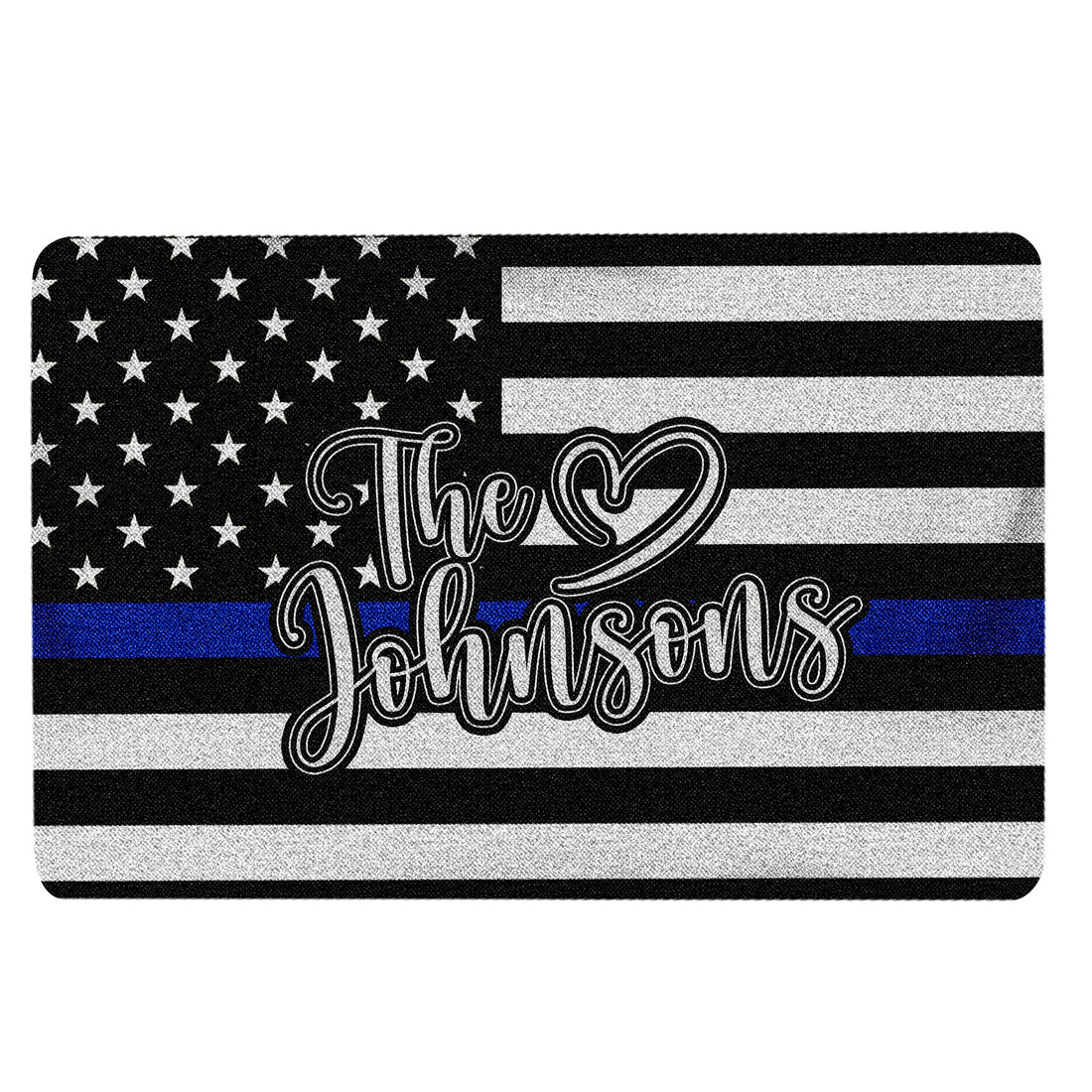 Ohaprints-Doormat-Outdoor-Indoor-Police-Back-The-Blue-Custom-Family-Name-Custom-Personalized-Name-Rubber-Door-Mat-1880-18'' x 30''