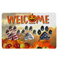 Ohaprints-Doormat-Outdoor-Indoor-Dog-Paw-Pumpkin-Autumn-Happy-Fall-Y'All-Thanksgiving-Day-Rubber-Door-Mat-1897-18'' x 30''