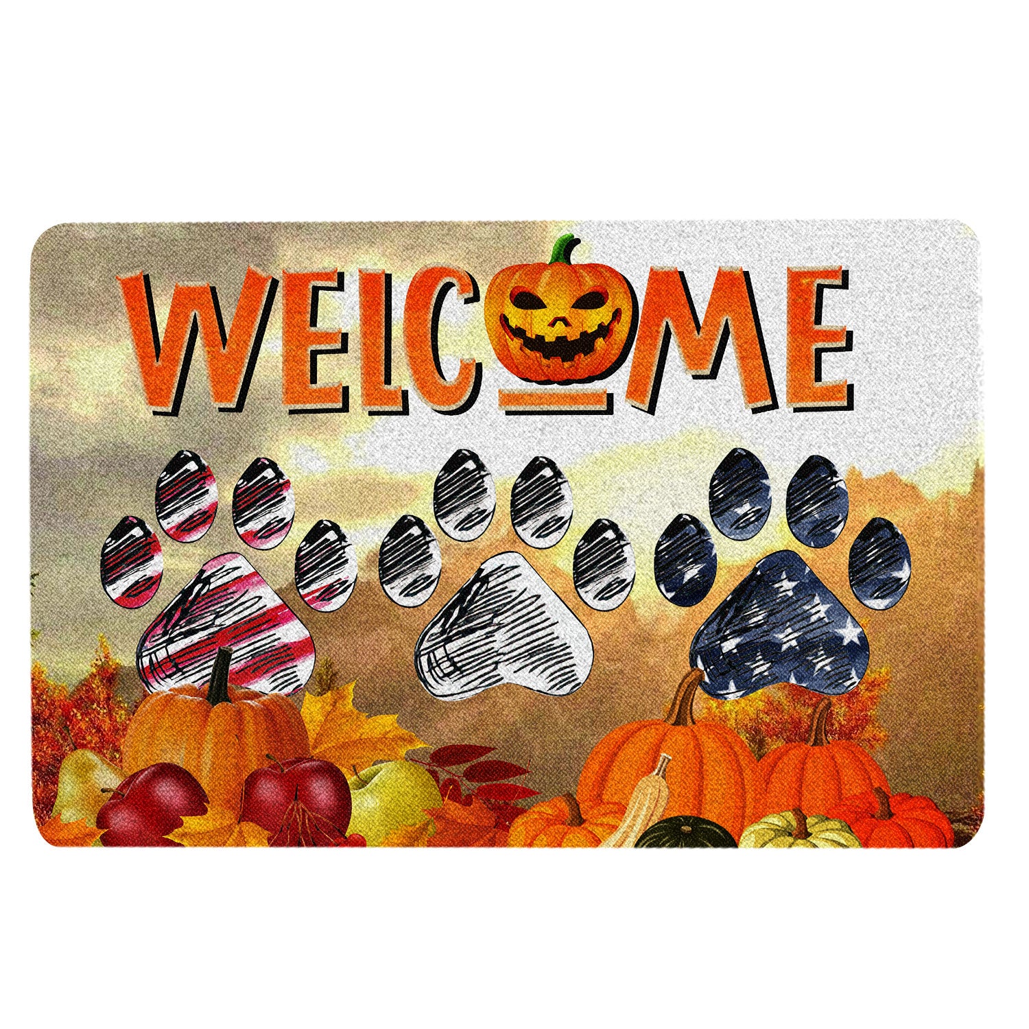 Ohaprints Doormat Outdoor Indoor Happy Camper Fall Camping Vintage -  OhaPrints