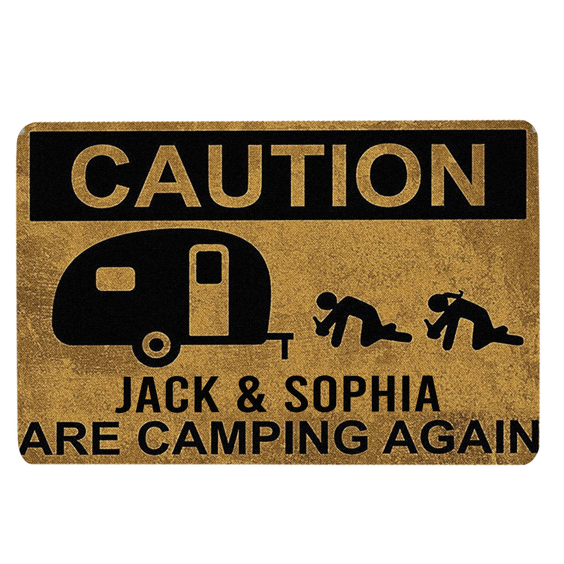 Ohaprints-Doormat-Outdoor-Indoor-Funny-Caution-Camper-Camping-Again-Custom-Personalized-Name-Rubber-Door-Mat-1902-18'' x 30''