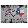 Ohaprints-Doormat-Outdoor-Indoor-Western-Texas-Flag-Peace-Love-Texas-Wild-West-Grey-Pattern-Rubber-Door-Mat-960-18'' x 30''