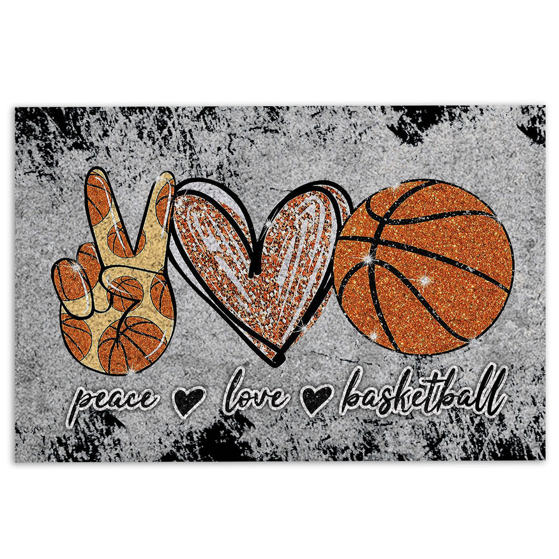 Ohaprints-Doormat-Outdoor-Indoor-Peace-Love-Basketball-Unique-Gift-For-Sport-Lover-Grey-Rubber-Door-Mat-963-18'' x 30''