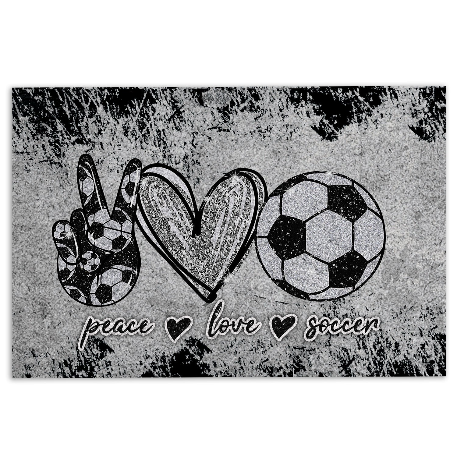 Ohaprints-Doormat-Outdoor-Indoor-Peace-Love-Soccer-Unique-Gift-For-Sport-Lover-Grey-Pattern-Rubber-Door-Mat-964-18'' x 30''