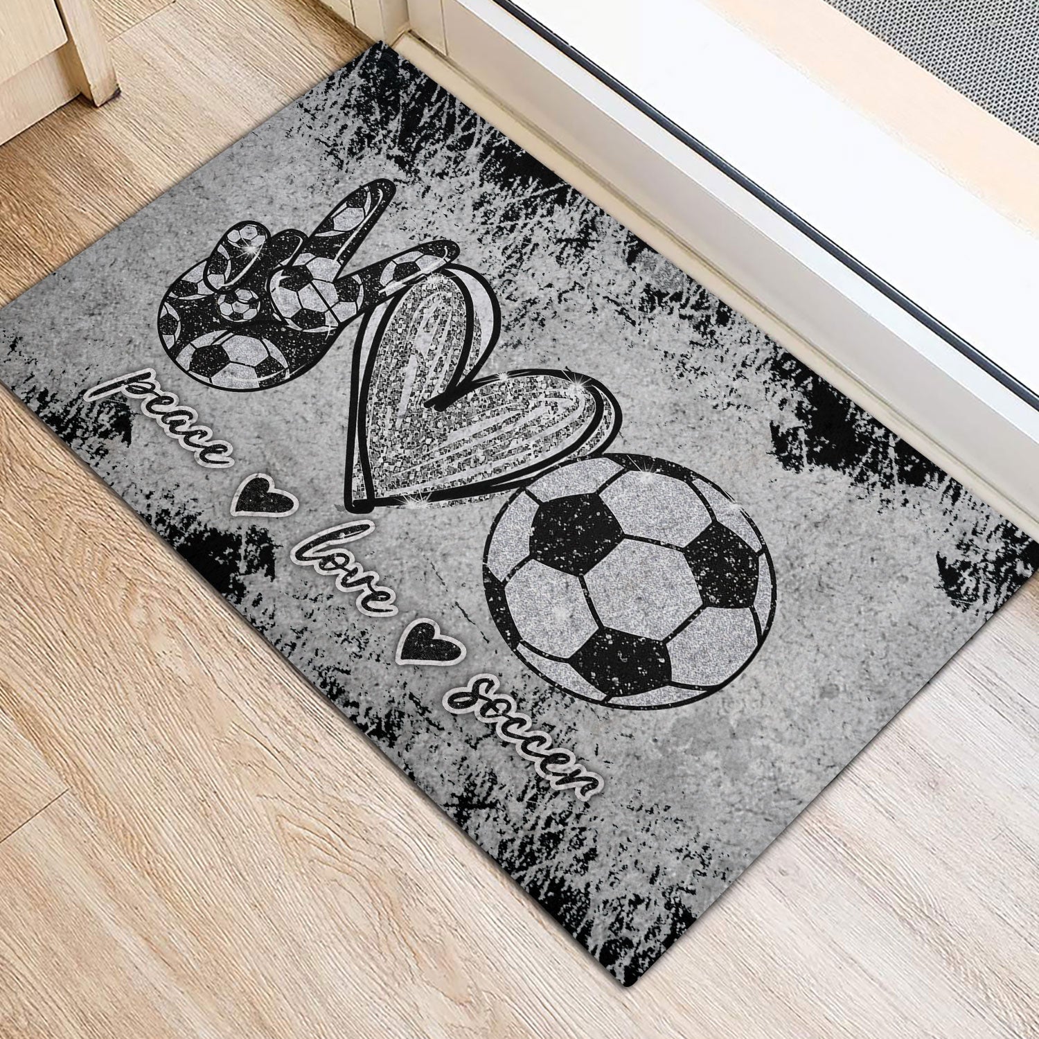 Ohaprints-Doormat-Outdoor-Indoor-Peace-Love-Soccer-Unique-Gift-For-Sport-Lover-Grey-Pattern-Rubber-Door-Mat-964-