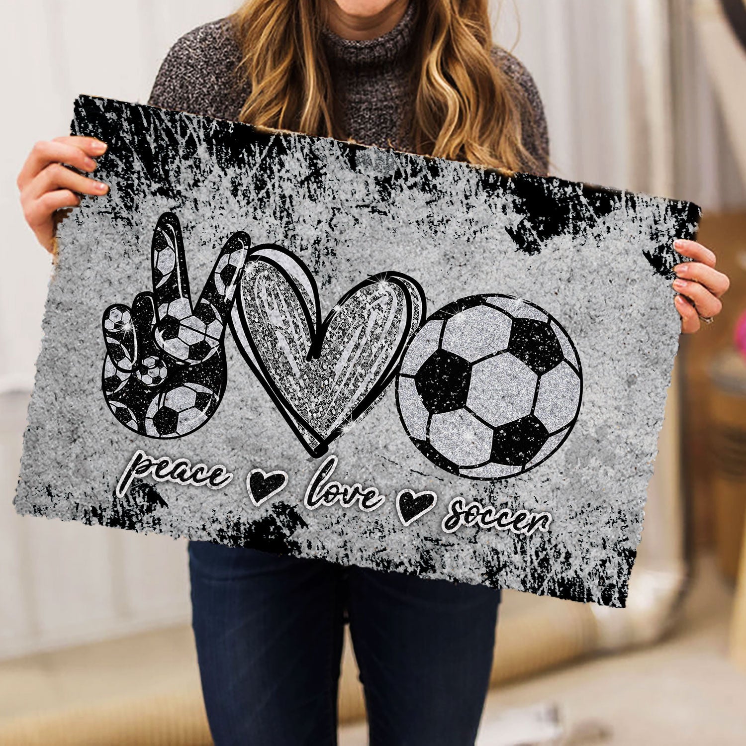 Ohaprints-Doormat-Outdoor-Indoor-Peace-Love-Soccer-Unique-Gift-For-Sport-Lover-Grey-Pattern-Rubber-Door-Mat-964-