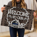 Ohaprints-Doormat-Outdoor-Indoor-Police-Welcome-To-Our-Home-Thin-Blue-Line-Back-The-Blue-Rubber-Door-Mat-972-